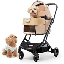 PETTENA PETITE カート ベージュ PETTENA 小型犬 軽量 コンパクト 折りたたみ式ペットカート